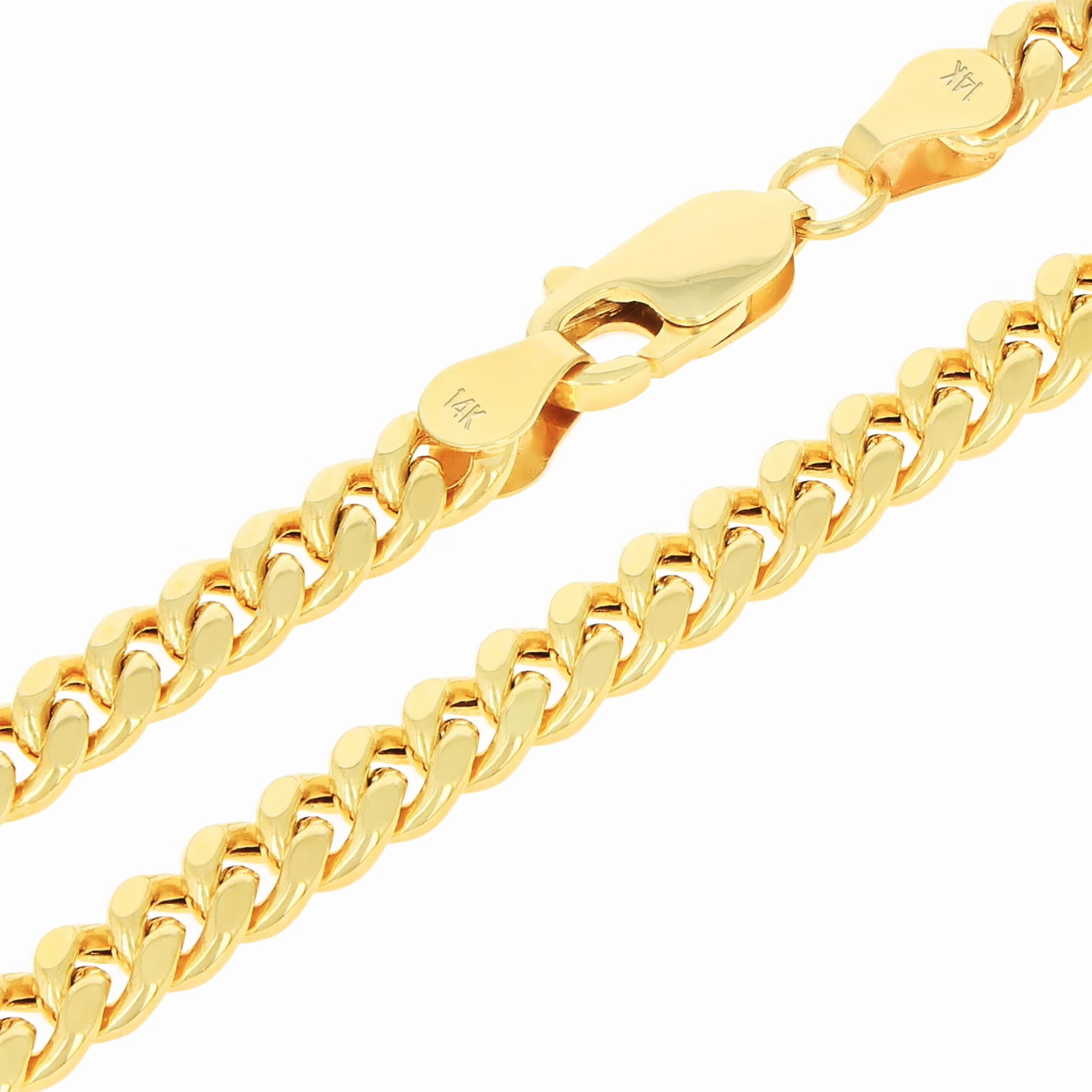 Nuragold 14K Real Yellow Gold Miami Cuban Link 4.5Mm Chain Necklace (16″-30″) It