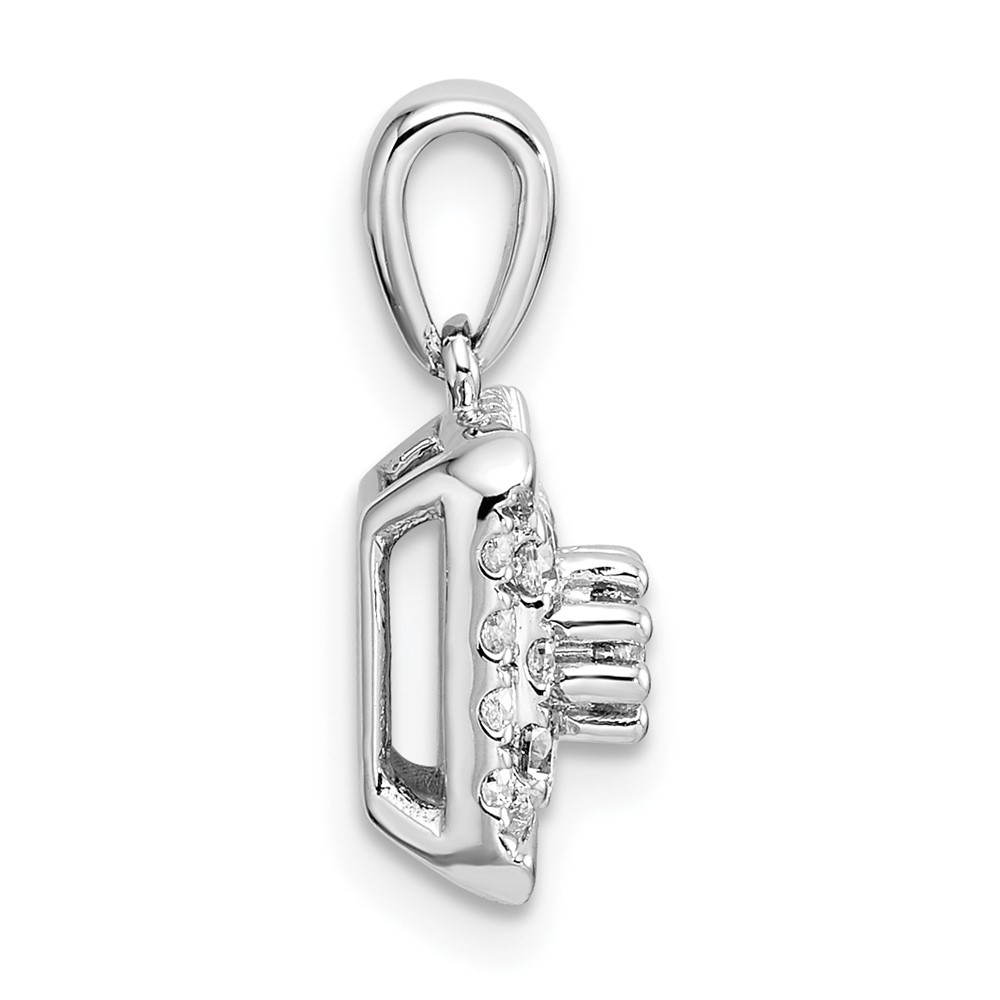 14k White Gold 1/2 Ct Round Lab Grown Diamond VS/SI+ G+ Square Cluster Pendant