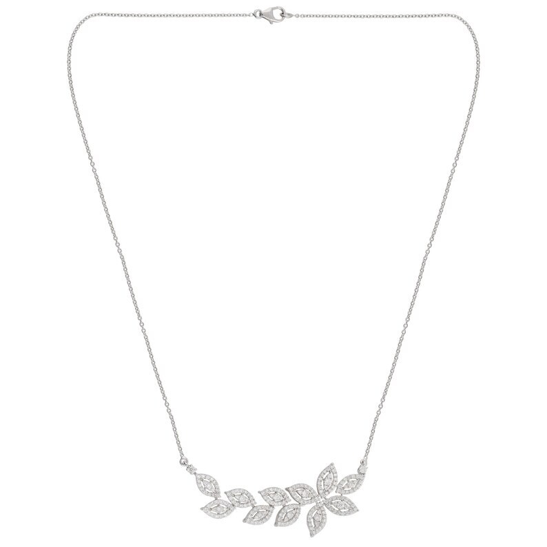 Women’s Gift Lab Grown/CVD Diamond GDGL Certified Dainty Necklace 14k White Gold