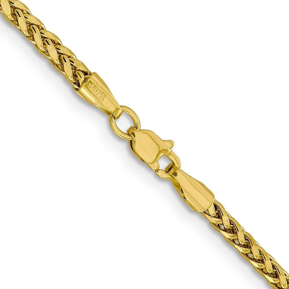 14K Solid Yellow Gold 2.7mm Spiga Wheat Link Chain Necklace