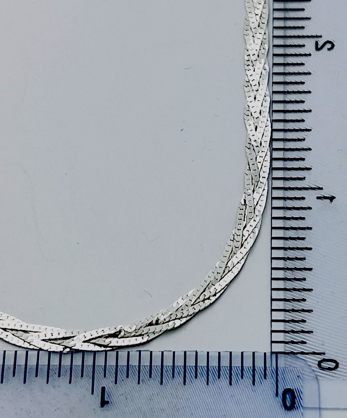 925 Sterling Silver 6.8 Gram Braided Herringbone Necklace 20”