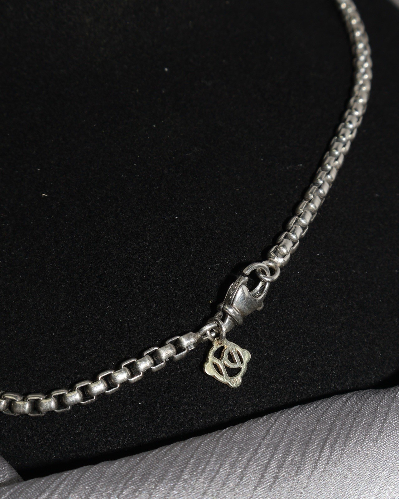 David Yurman 14k & 925 Unisex Box Chain Necklace 27G / 18in / 3.5mm