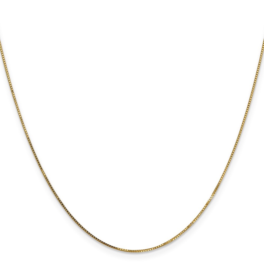 Real 14K Yellow Gold .7mm Box with Spring Ring Clasp Chain; 18 inch