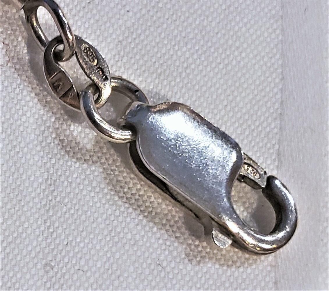 Designer Signed Sterling Silver Yellow Gold Beads Bar Station Necklace Italy 20g
