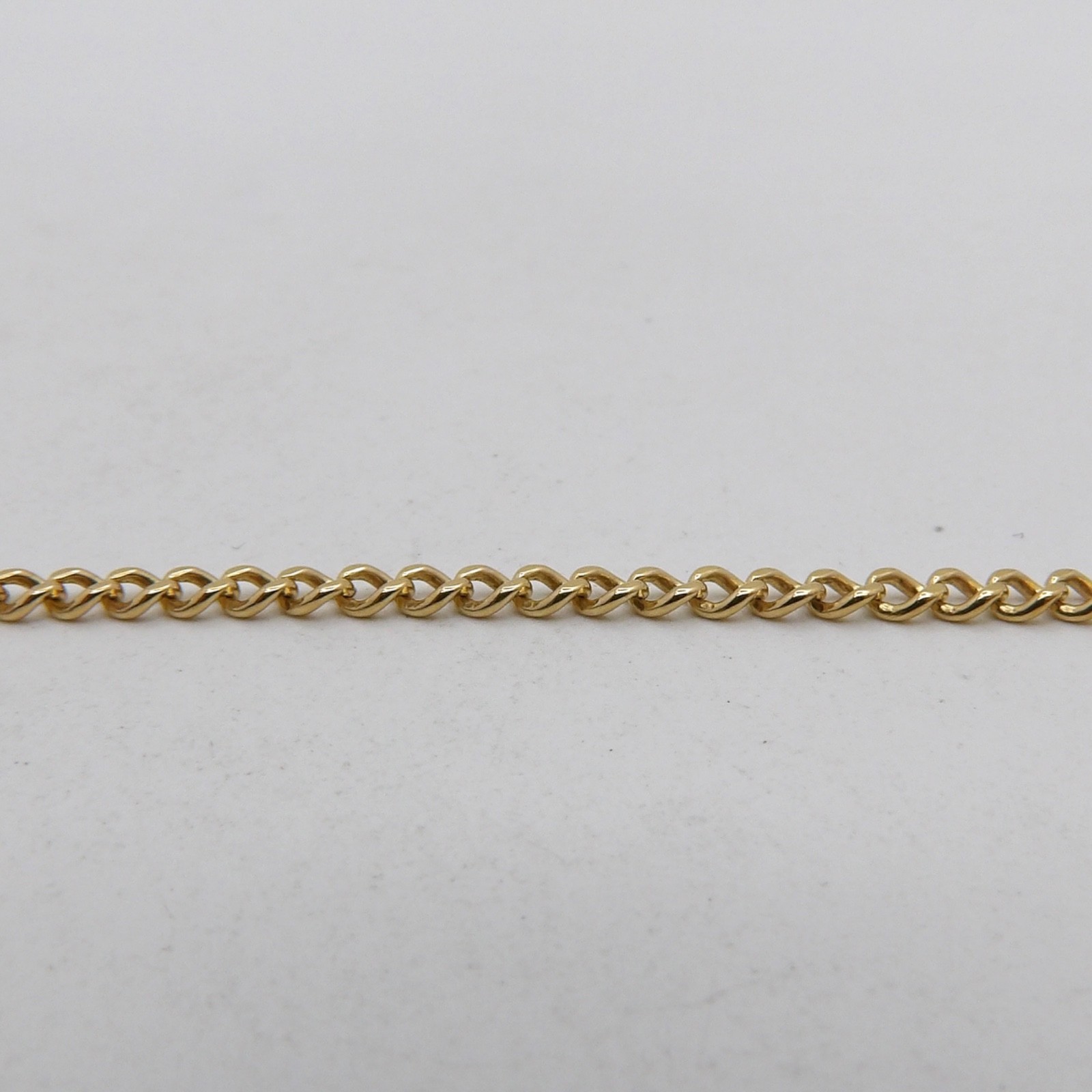 UnoAerre Solid 18k Gold Cuban Curb Link Pendant Chain Necklace 17in 2.2mm Italy