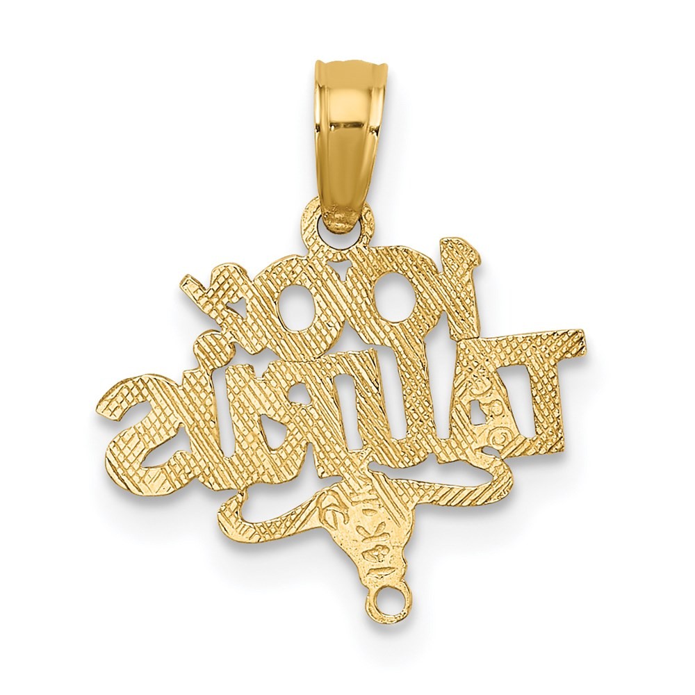14K Yellow Gold 100% TAURUS Zodiac Charm Pendant L-15.65mm, W-14.8mm