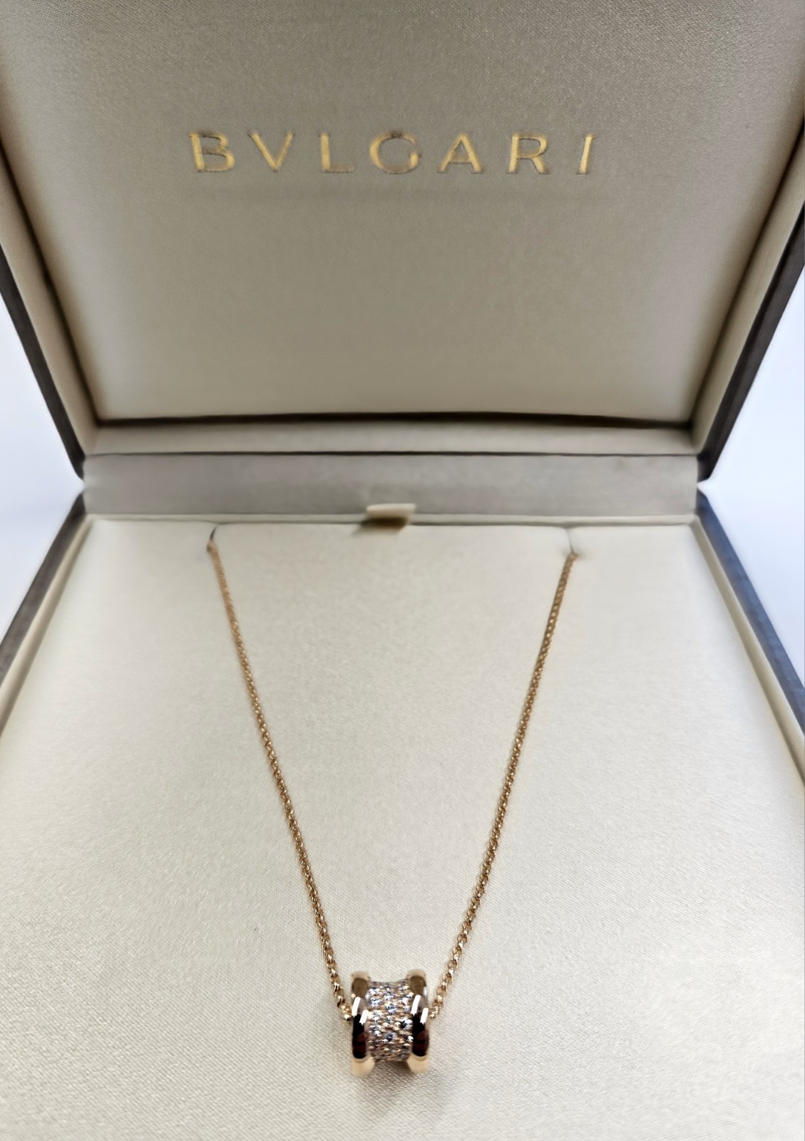 Bvlgari B.zero1 18KT Necklace With Gold Pendant Set With Pavé Diamonds