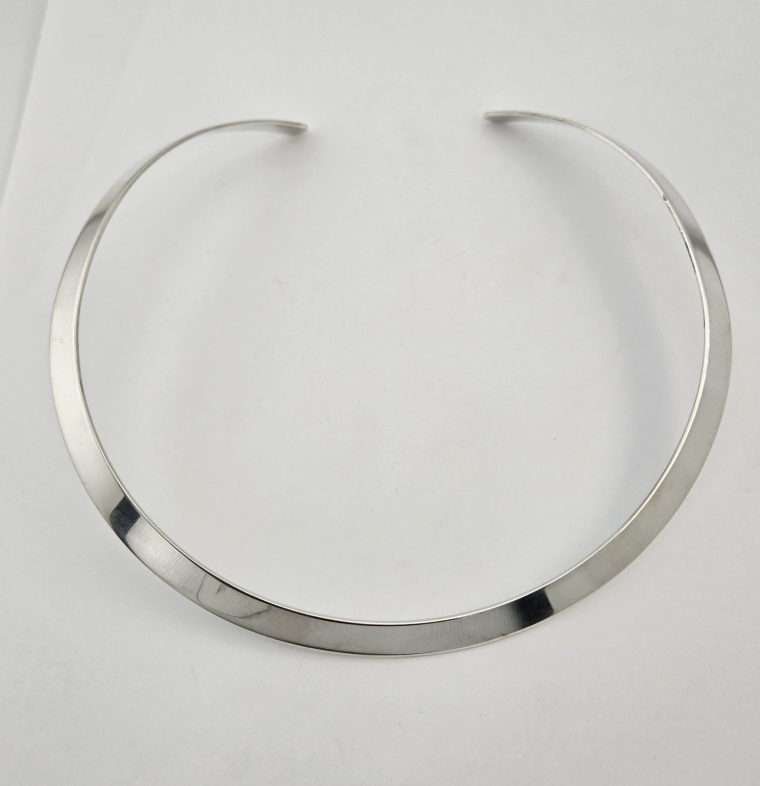 Retired James Avery Sterling Silver Collet Choker Collar Necklace Cuff 17.5″ 36g