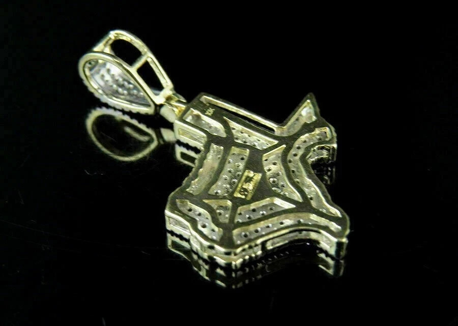 1.50Ct Round Diamond Texas Map Unisex Pendant 14K Yellow Gold Finish Free Chain