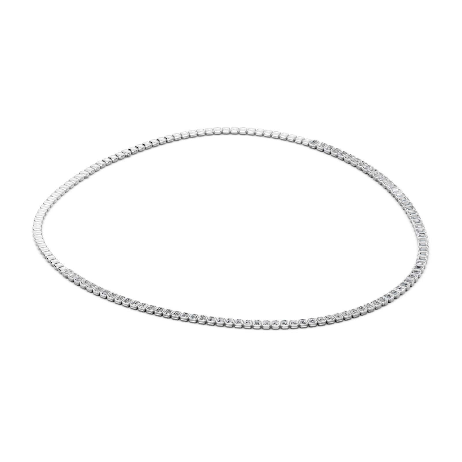 9.65 Ct Emerald Cut Diamond Tennis Necklace VS1 D-F White Gold 14k