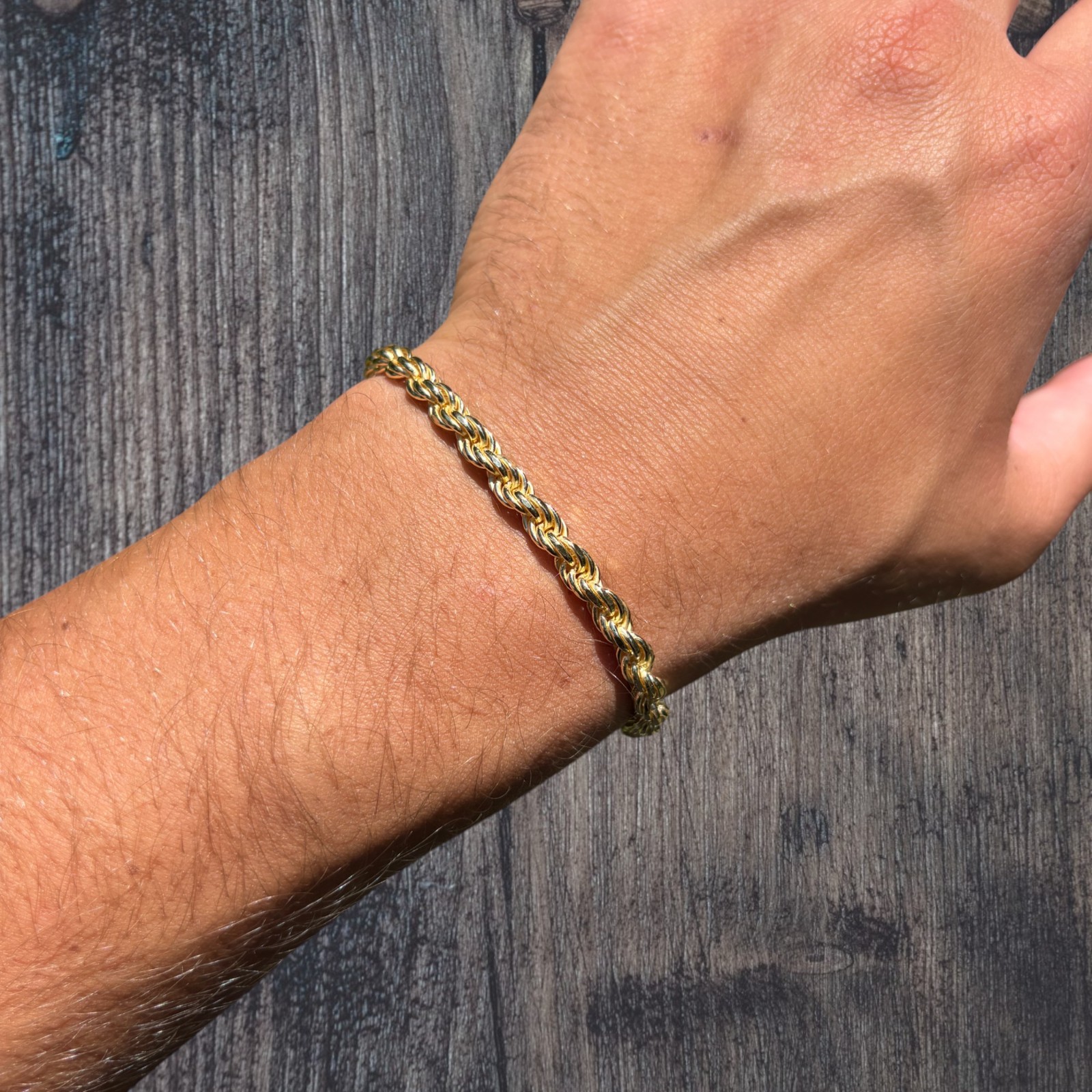 5mm Diamond Cut Rope Bracelet – Solid 925 Sterling Silver Or 14k Gold Vermeil