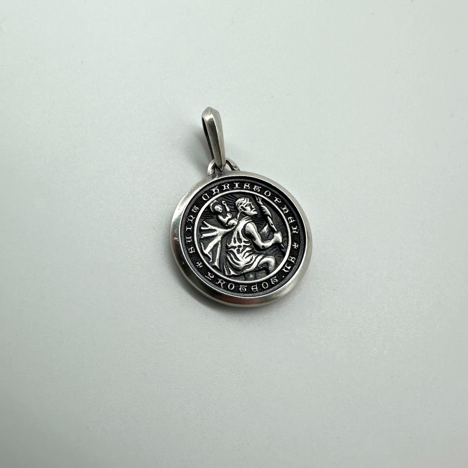David Yurman 925 Sterling Silver Saint Christopher Amulet Pendant