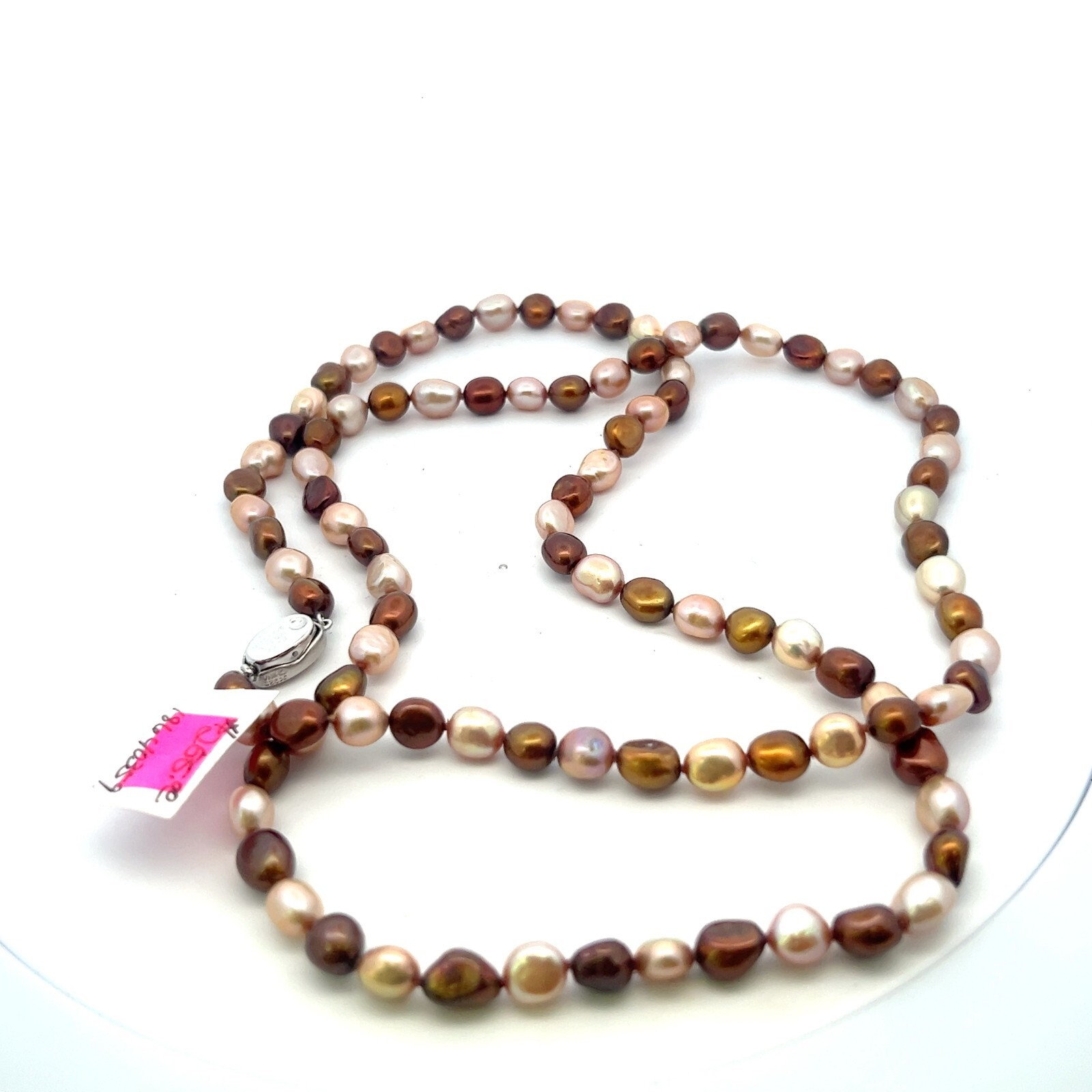 HONORA 7-8mm Dyed “Mixed Chocolate” Baroque Genuine Cultured Pearl 36″ Necklace