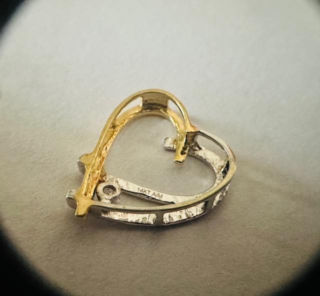 Estate 14K Multi-Tone Gold Diamond “Heart” Pendant