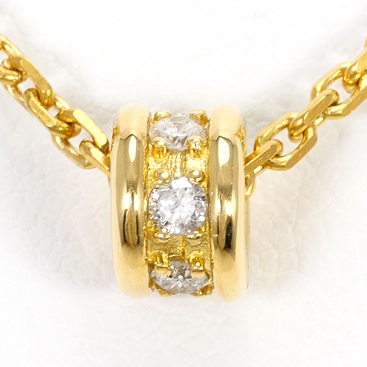 K18 18k gold Necklace Diamond 0.17ct 5.0g 40cm Free shipping Used