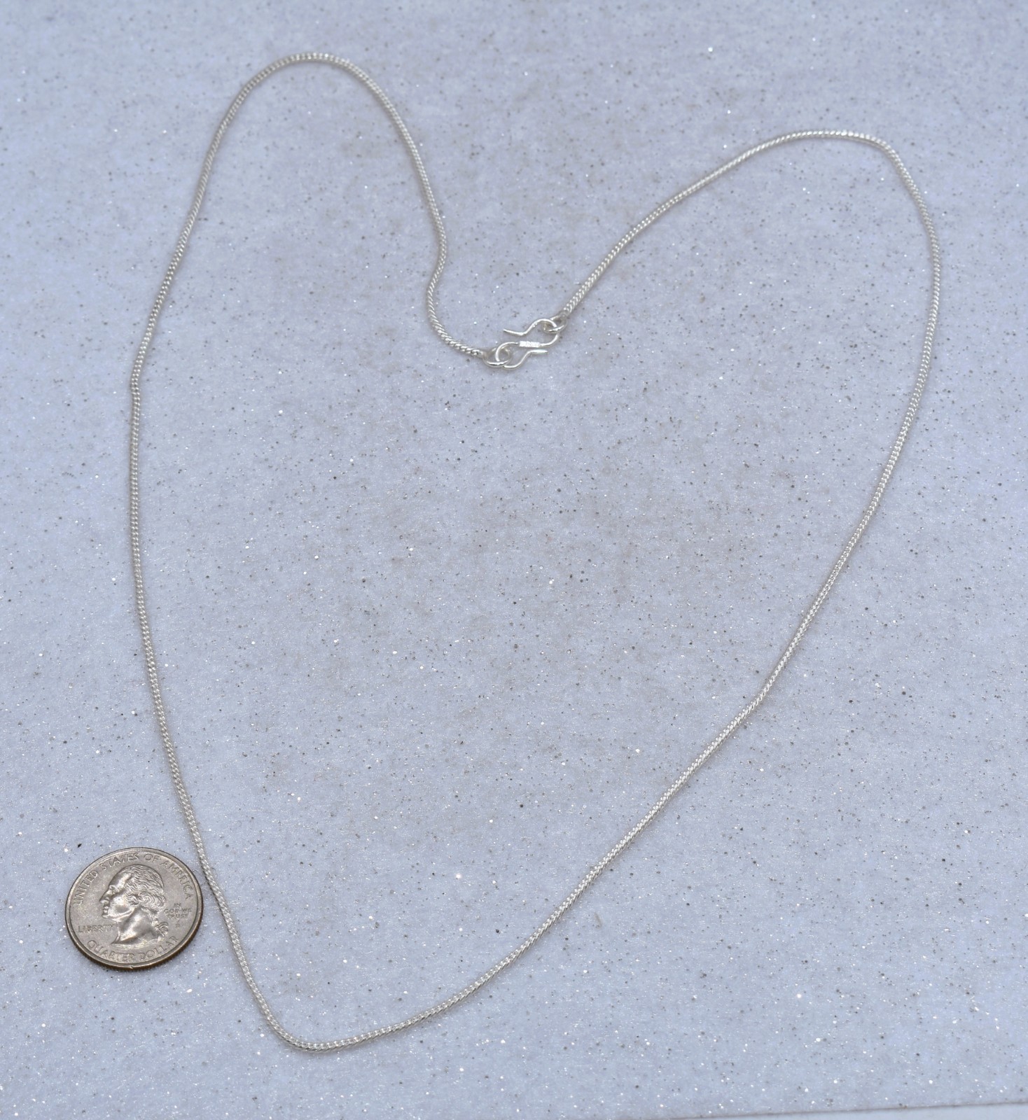 Square Snake 1.7 mm Sterling Silver Chain 27-inch 10.4 grams w/Double Hook Clasp