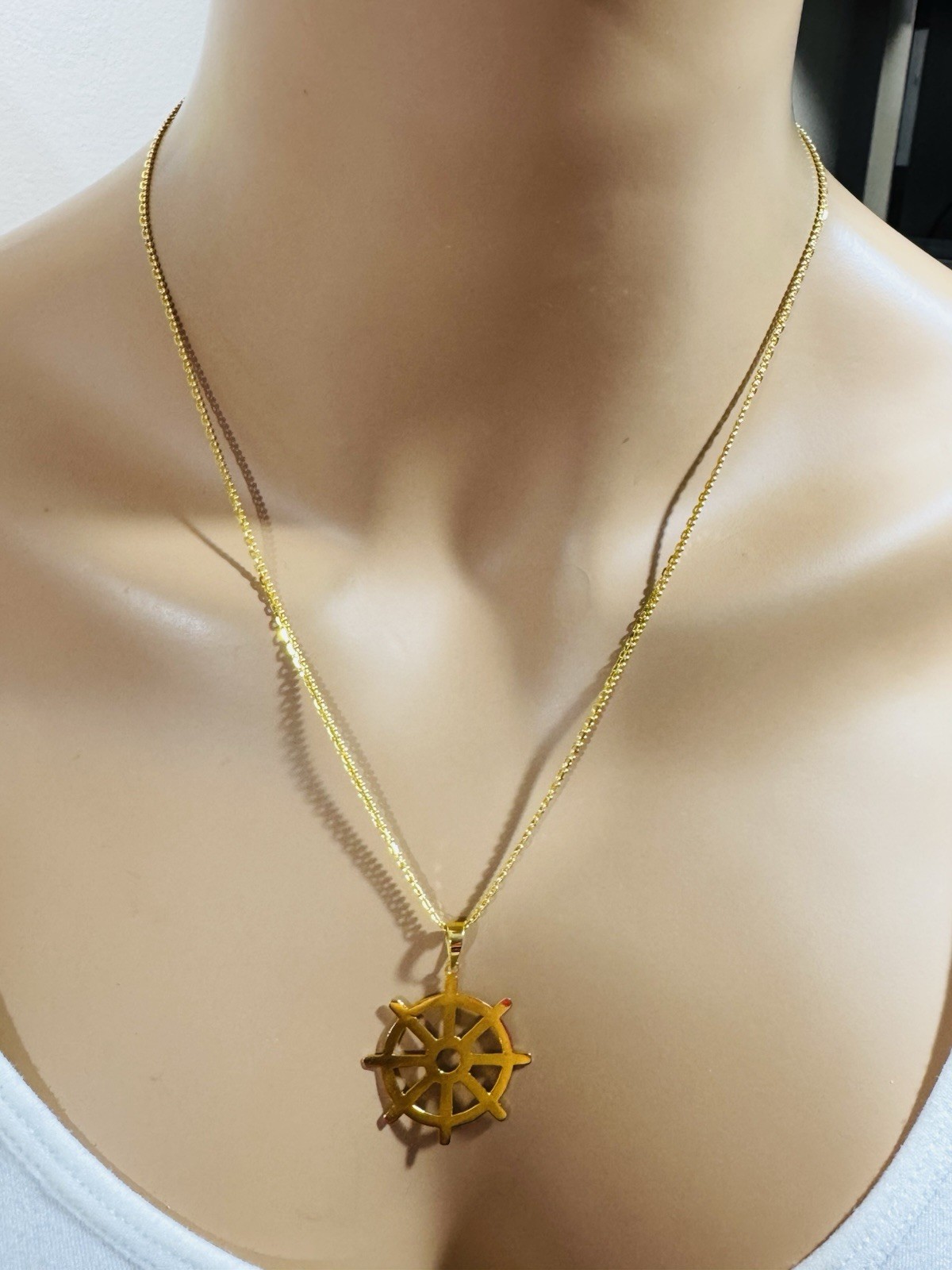 Saudi Dubai 22K Solid 916 Real Gold Mariner Set Necklace 20” Long 8.04g 2.2mm