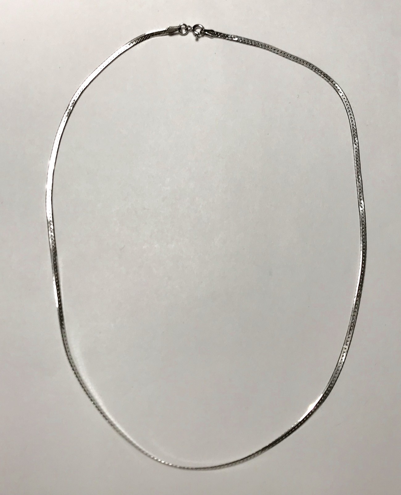 Vintage Danecraft 925 Sterling 17.5″ Herringbone Necklace 1/8″ Wide – Very Good