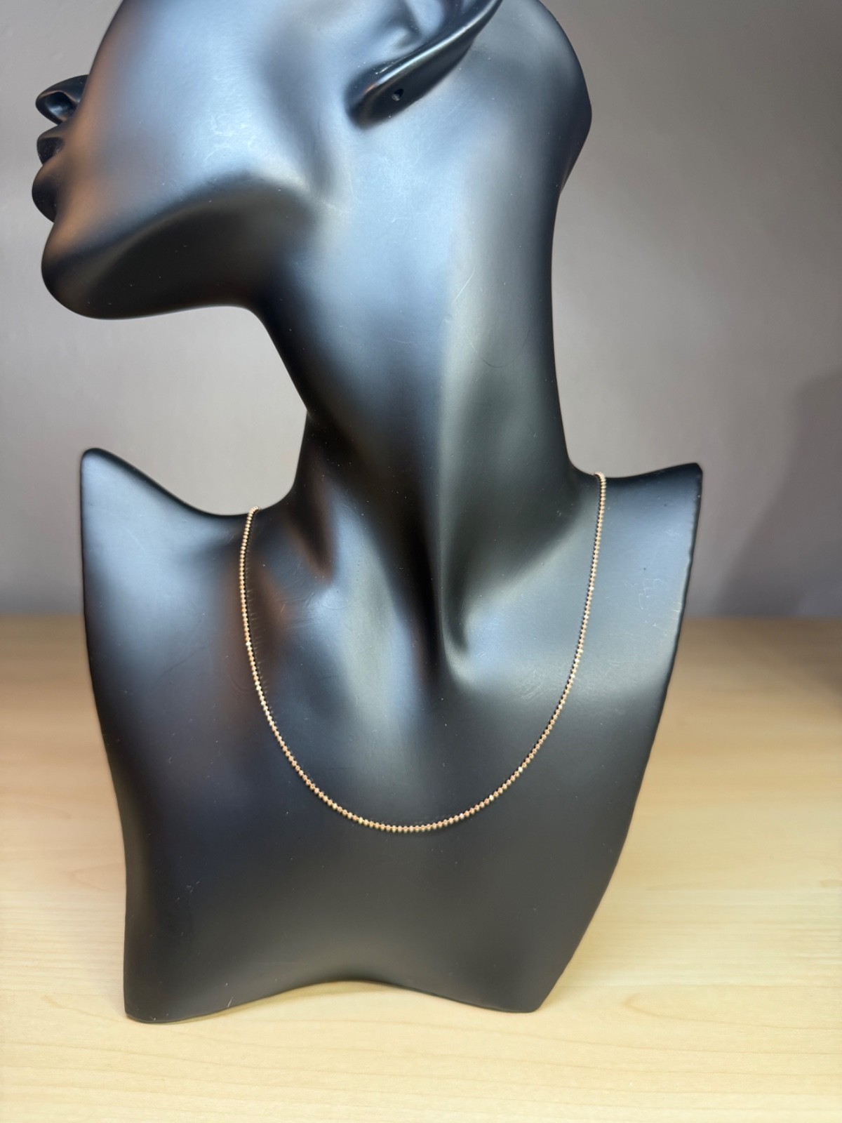 MILOR Italy 14k Yellow Gold Petite 1mm Faceted Ball Bead Chain Necklace 18 Inch