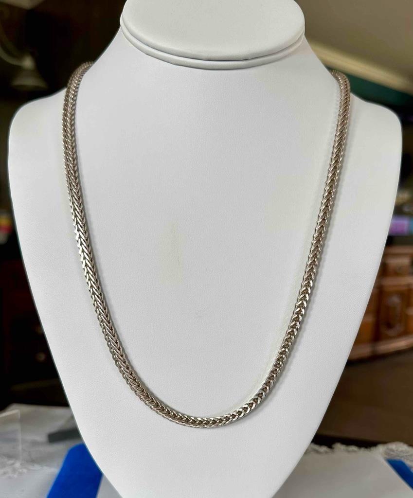 Magnificent Sterling Silver 925 Italy KA1772 Foxtail Necklace 24″ L 41g 4mm
