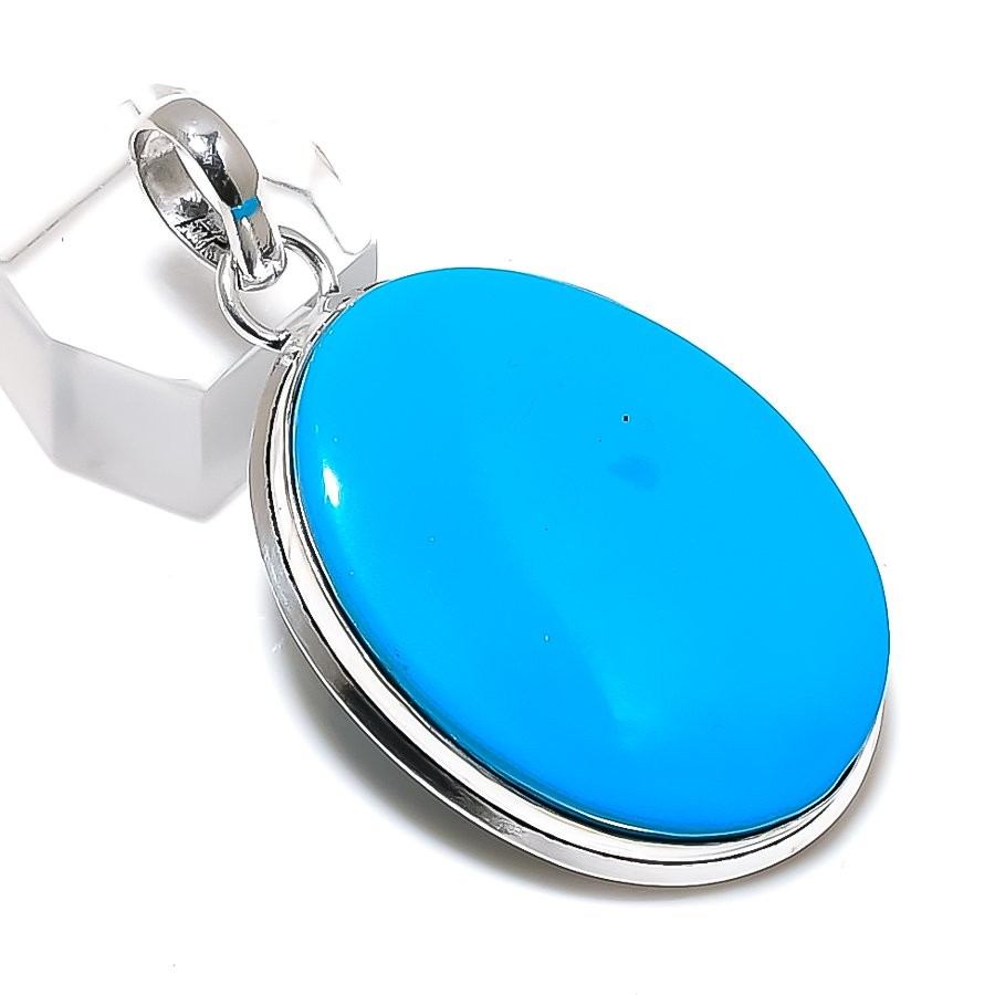 Sleeping Turquoise Gemstone 925 Sterling Silver Gift Jewelry Pendant 2.09″ t161