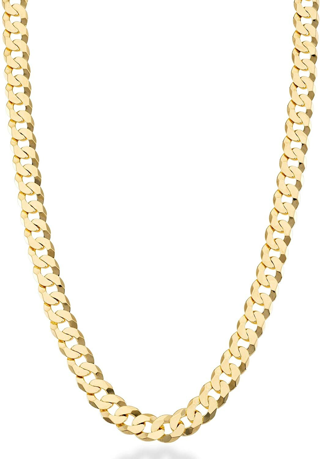 6.5MM Solid 925 Sterling Silver Italian Gold Curb Cuban Chain Necklace 18″- 24″