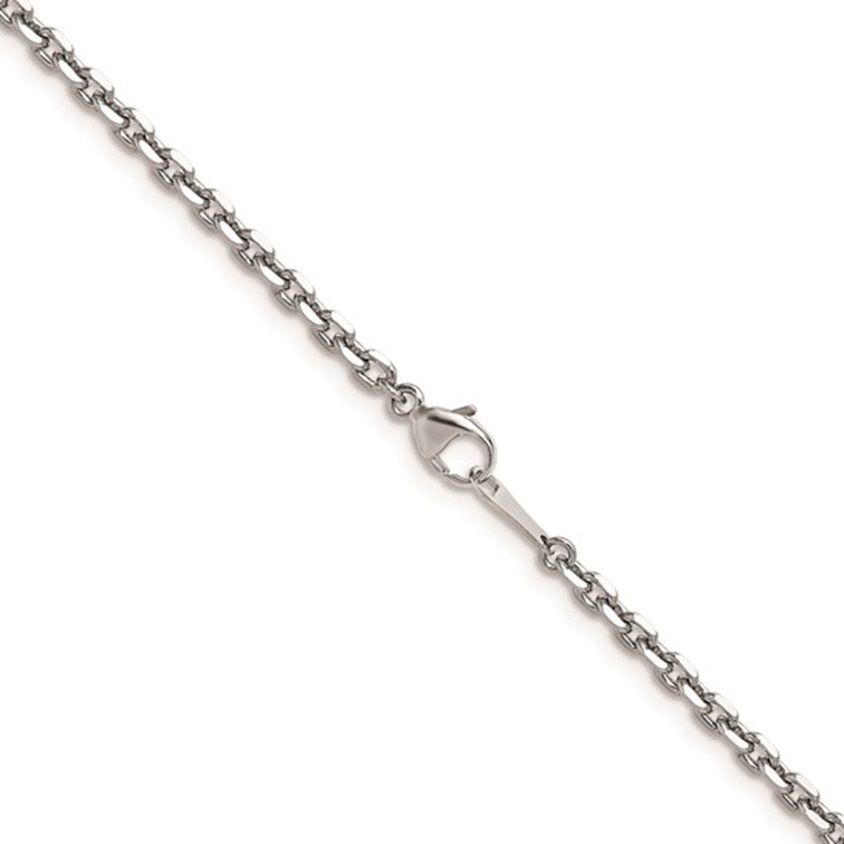 2.6mm Platinum Diamond Cut Solid Cable Chain PT950 16″ 18″ 20″ 24″ 30″