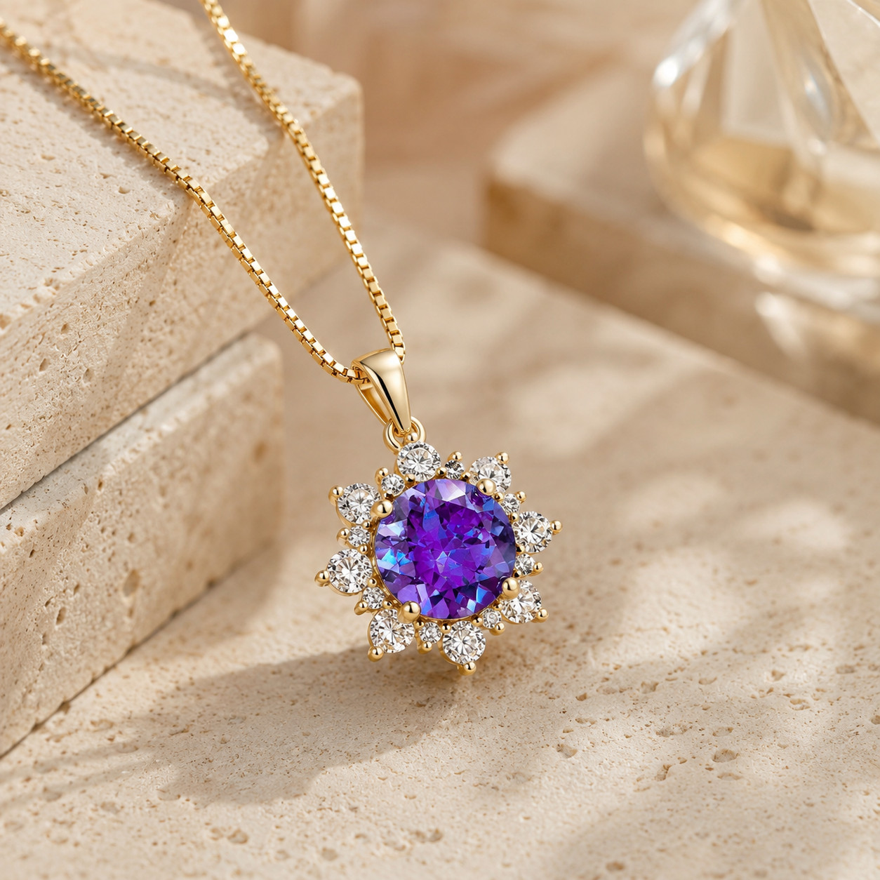 Alexandrite Necklace 925 Sterling Silver Color Changing Pendant Winter Jewelry