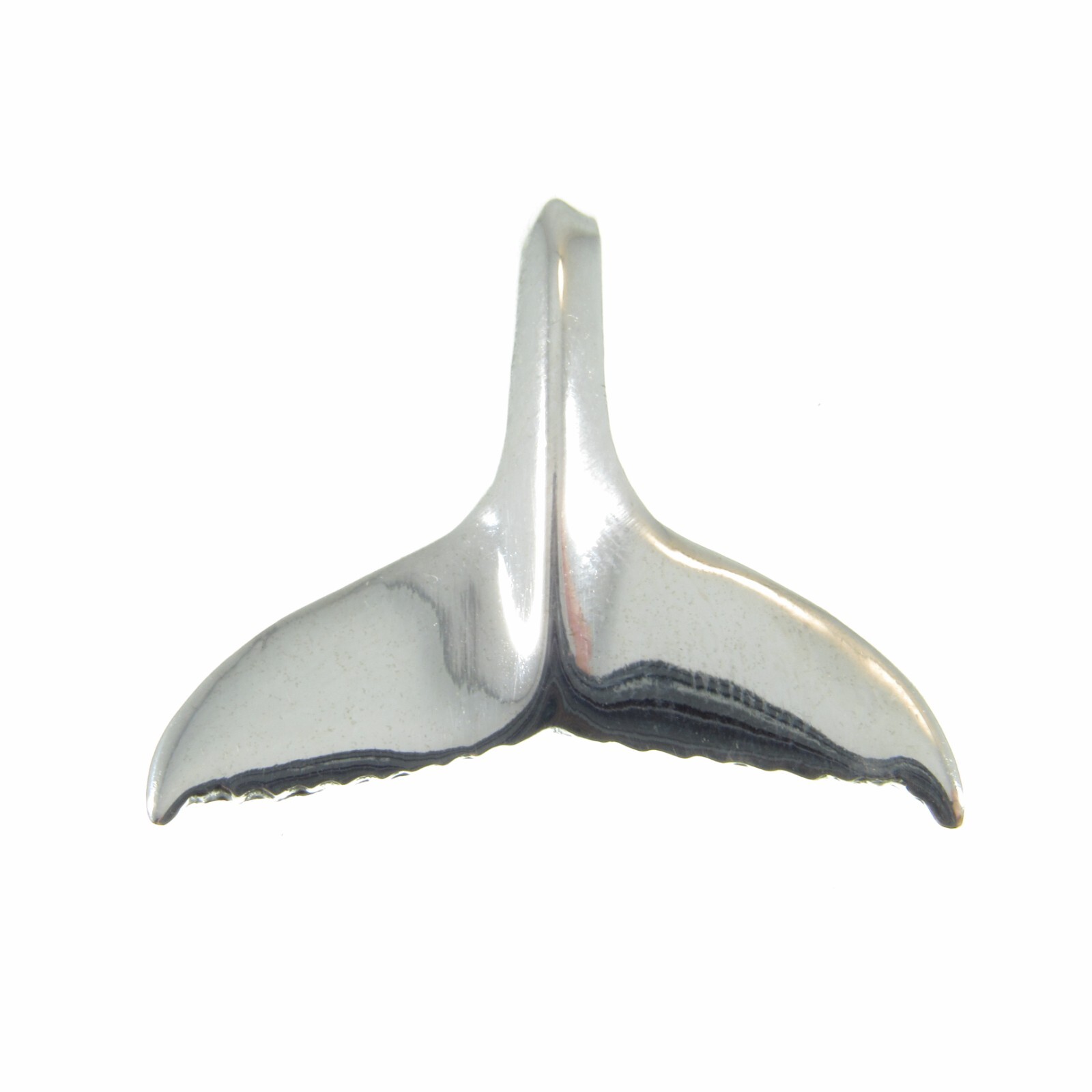 Large Handcrafted Solid 925 Sterling Silver WHALE TAIL Marine Sea Slide Pendant