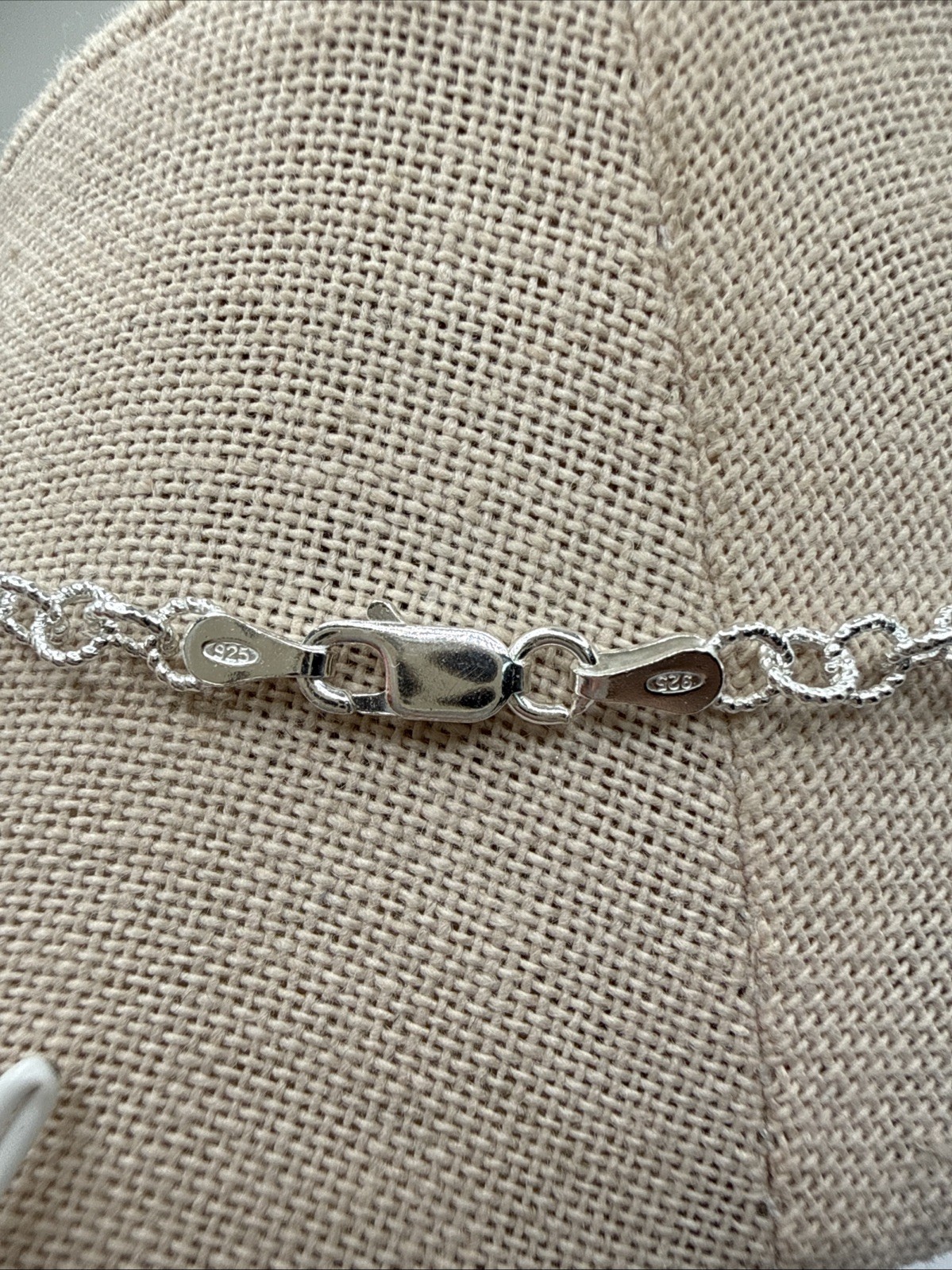 Sterling Silver Textured Round Link 16” Choker Collar Necklace Signed FAS 925