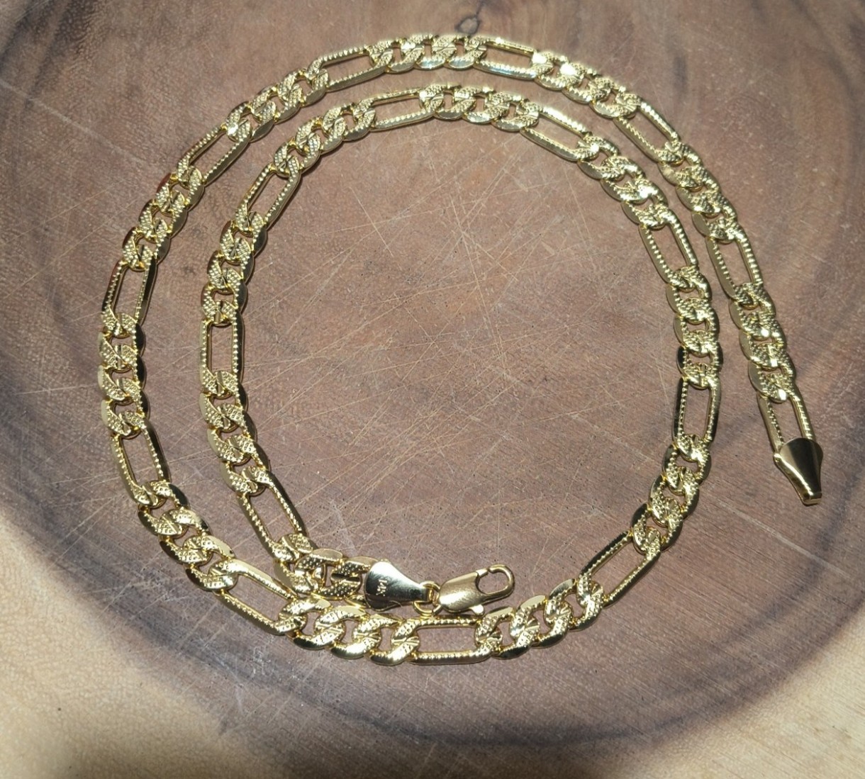 14k Gold Solid Figaro Link Necklace Chain 8mm Wide& 24″In Thick & Heavy 4l.98g
