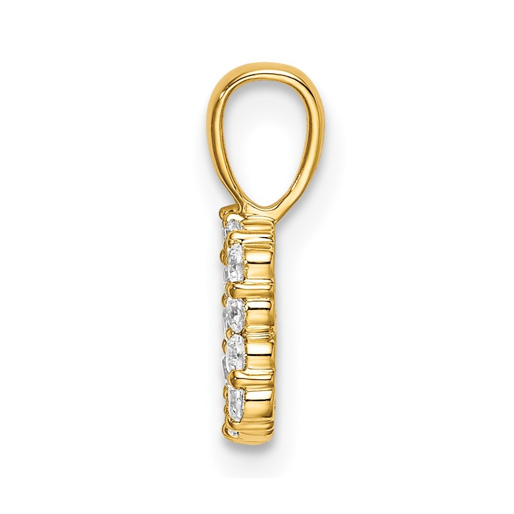 14k Yellow Gold Round Cut Lab Grown Diamond VS/SI+ G+ Letter B Intitial Pendant