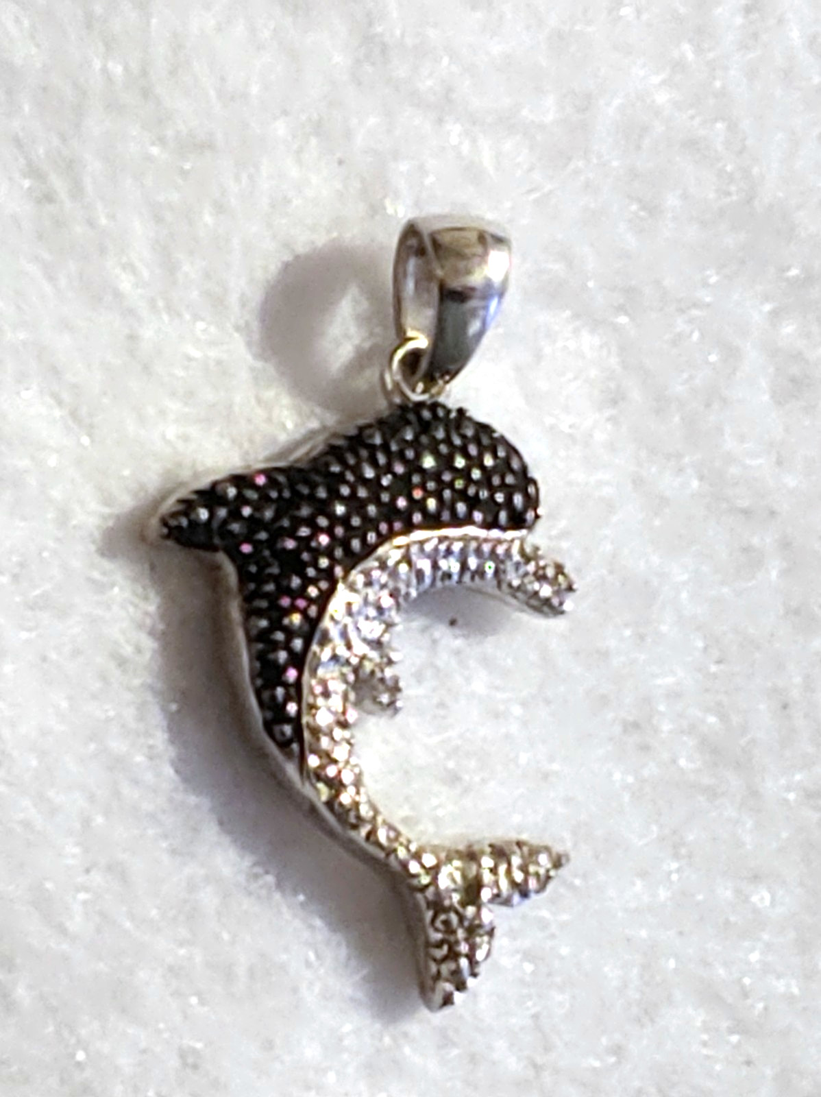 VTG-Signed JCM-5/8 in x 7/8 in Necklace Pendant-925 STERLING SILVER-Pendant Only
