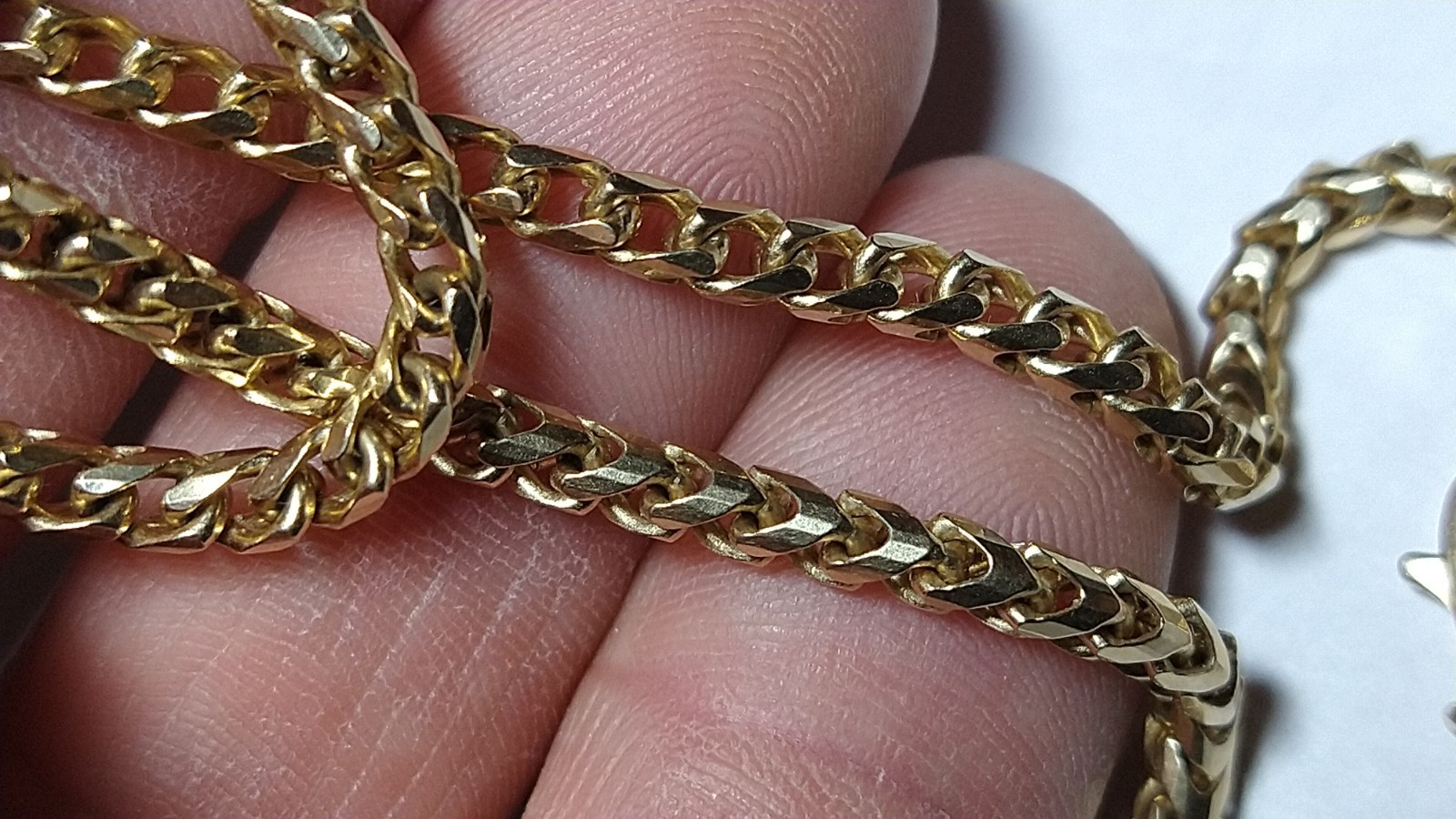 Solid 14k gold 3.4mm diamond-cut Italian franco chain 23.25 grams – 18″
