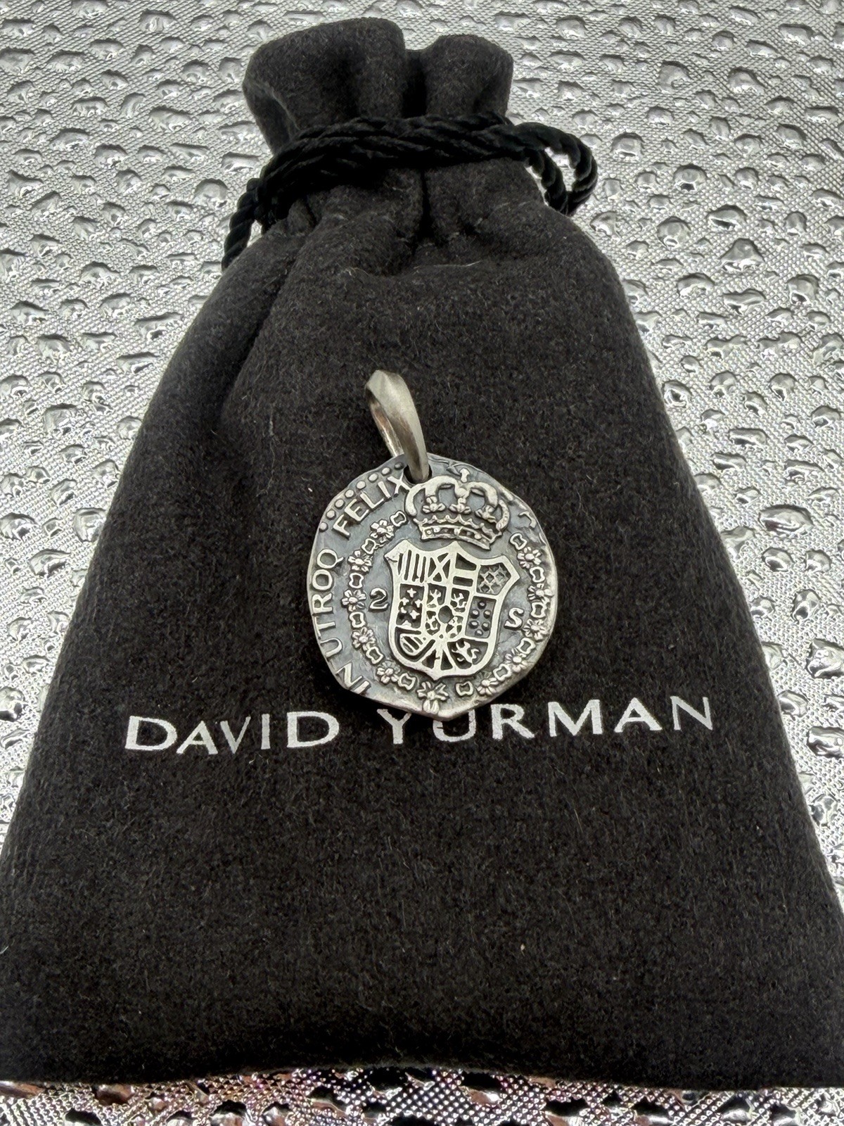 David Yurman Sterling Silver Shipwreck Coin Amulet Pendant