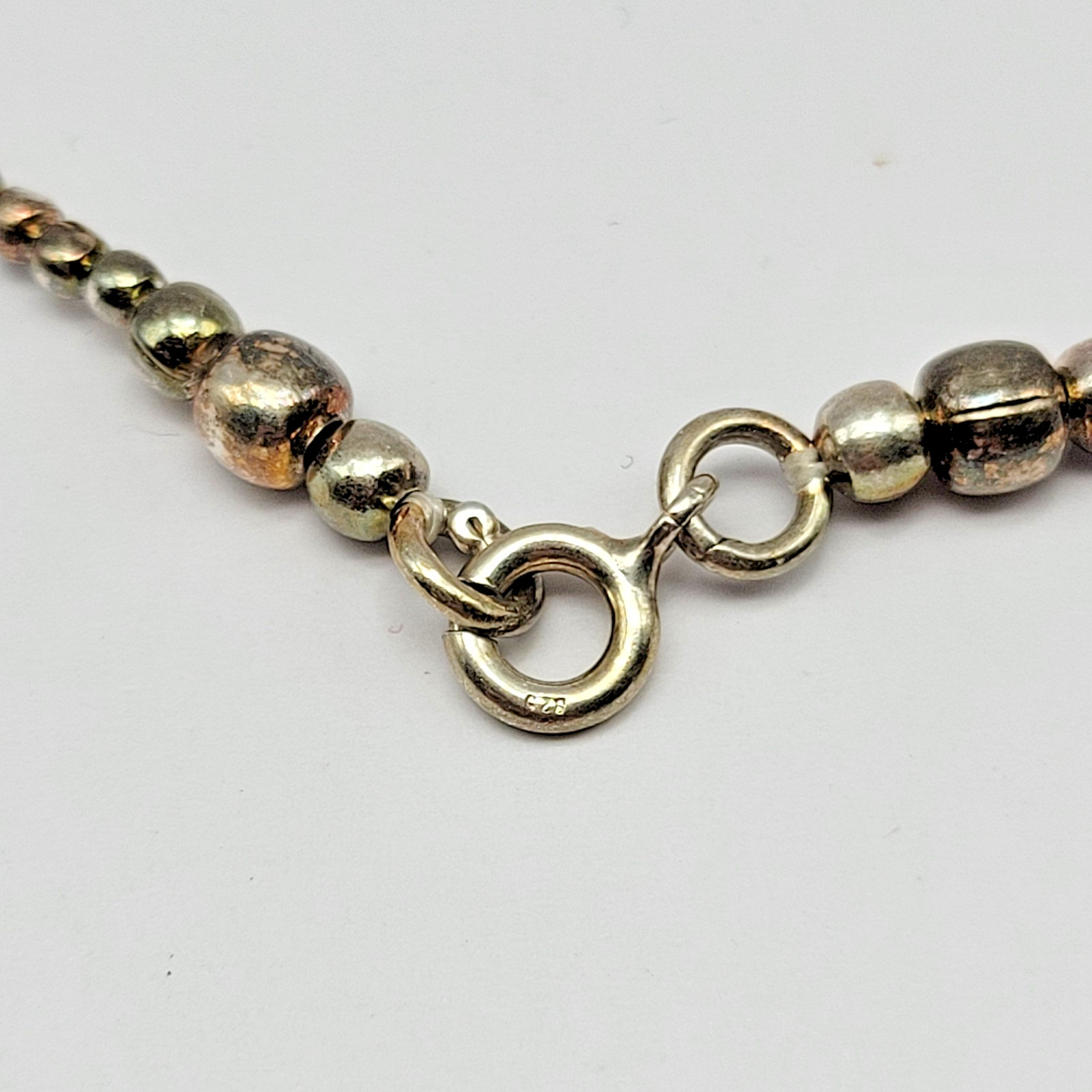 Sterling Silver 5mm Amethyst Bead Bali Station Necklace ~ 16″