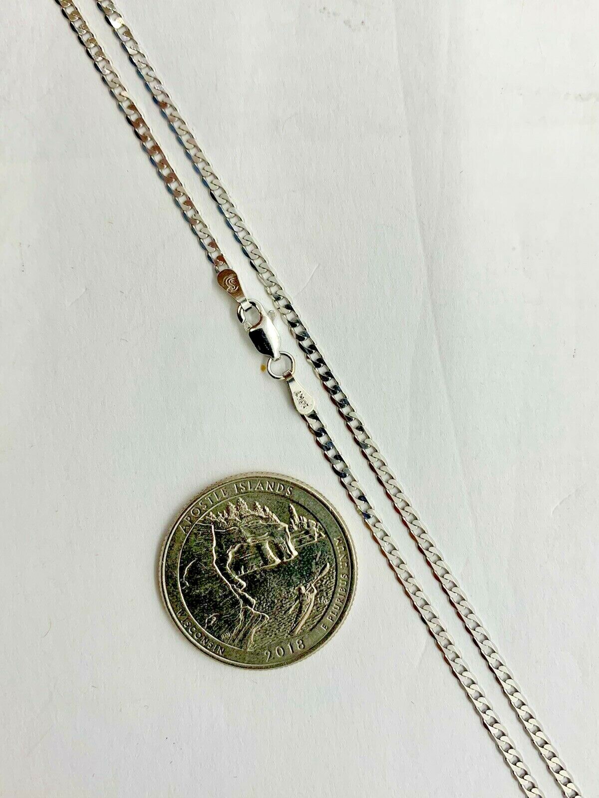 10K Solid White Gold Cuban Link Chain/Necklace Men’s/Women’s 2.2mm-5.7mm 16″-30″