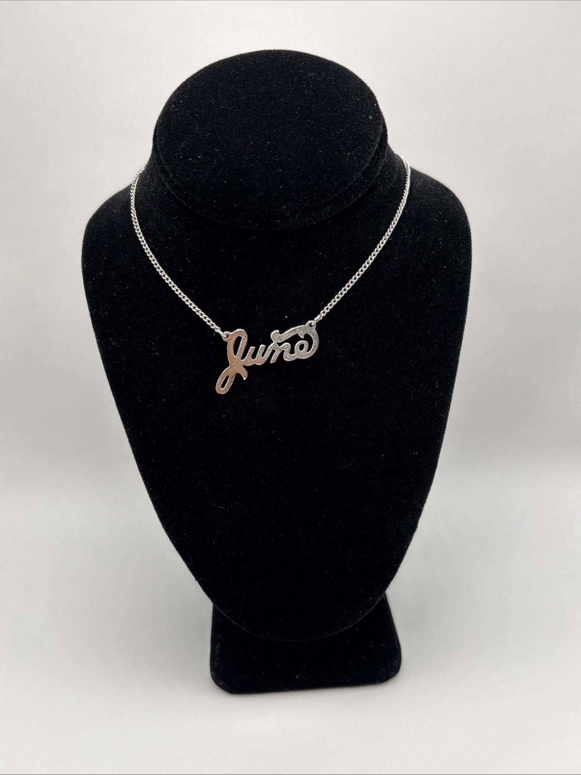 Sterling silver June Necklace 16″