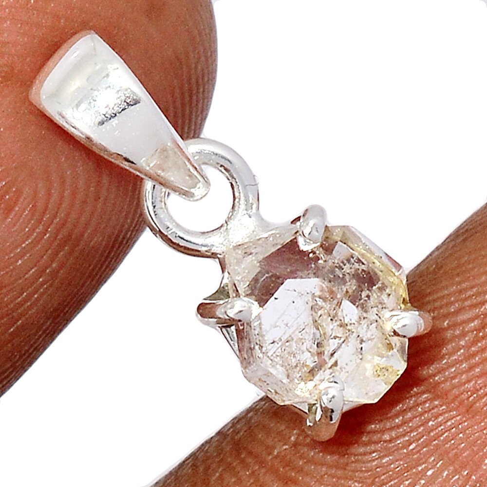 Natural Herkimer Diamond – USA 925 Sterling Silver Pendant Jewelry CP55656