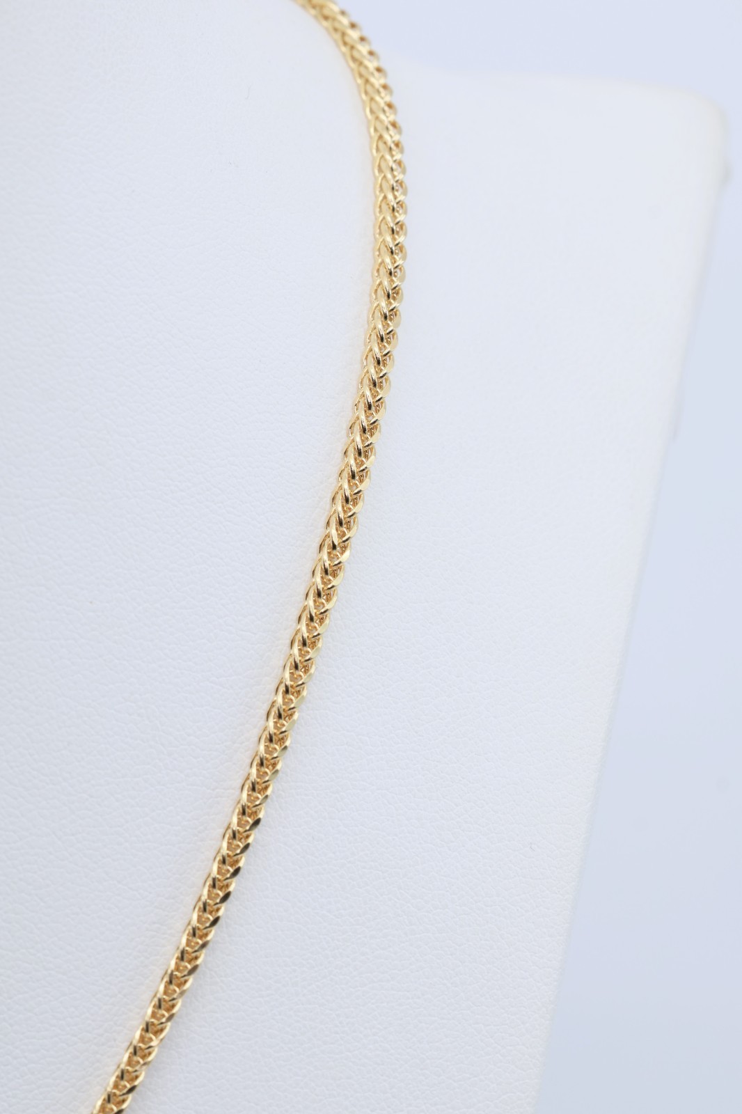 Beautiful 14K Solid Yellow Gold Designer Franco Link Chain Necklace – 18″ Length