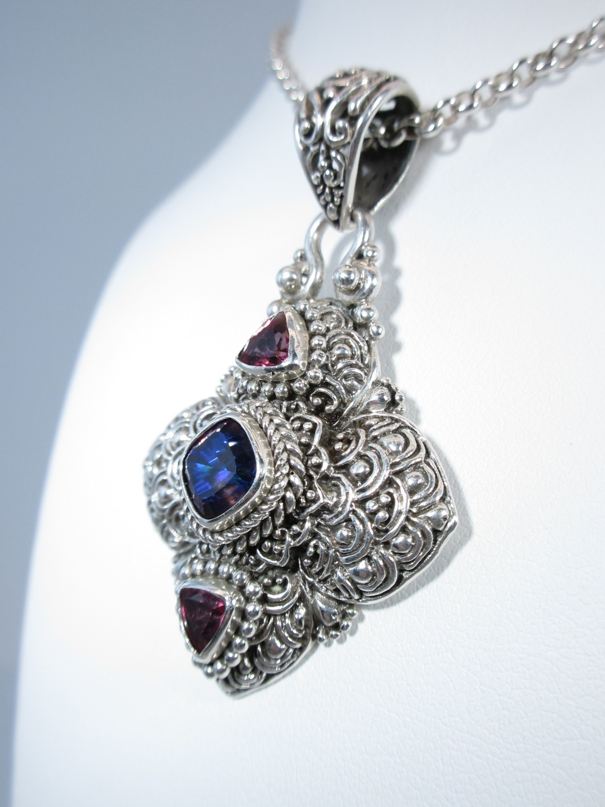Sarda Sterling Silver in Purple Mystic Quartz & Pink Mystic Topaz Pendant