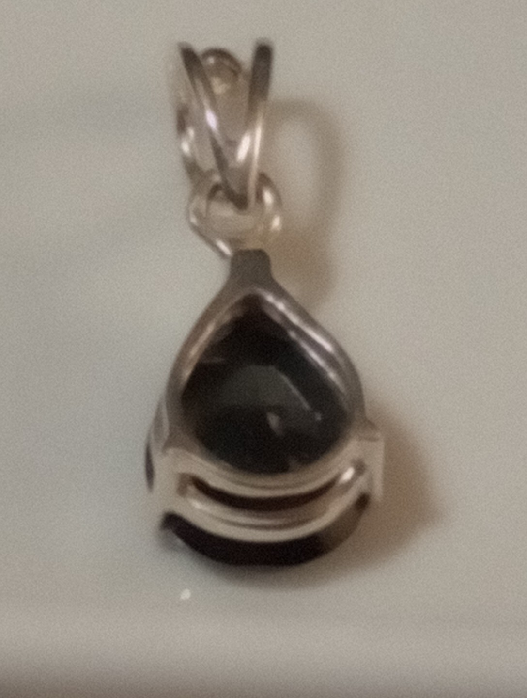 NATURAL EARTHMINED GEM TESTED PEAR BLACK DIAMOND 3.25 CTS. 925 SILVER PENDANT