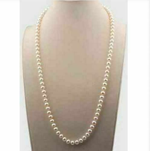 22 inch GENUINE NATURAL AAA 5-6MM WHITE akoya PEARL NECKLACE 14K GOLD 20 ” 18″