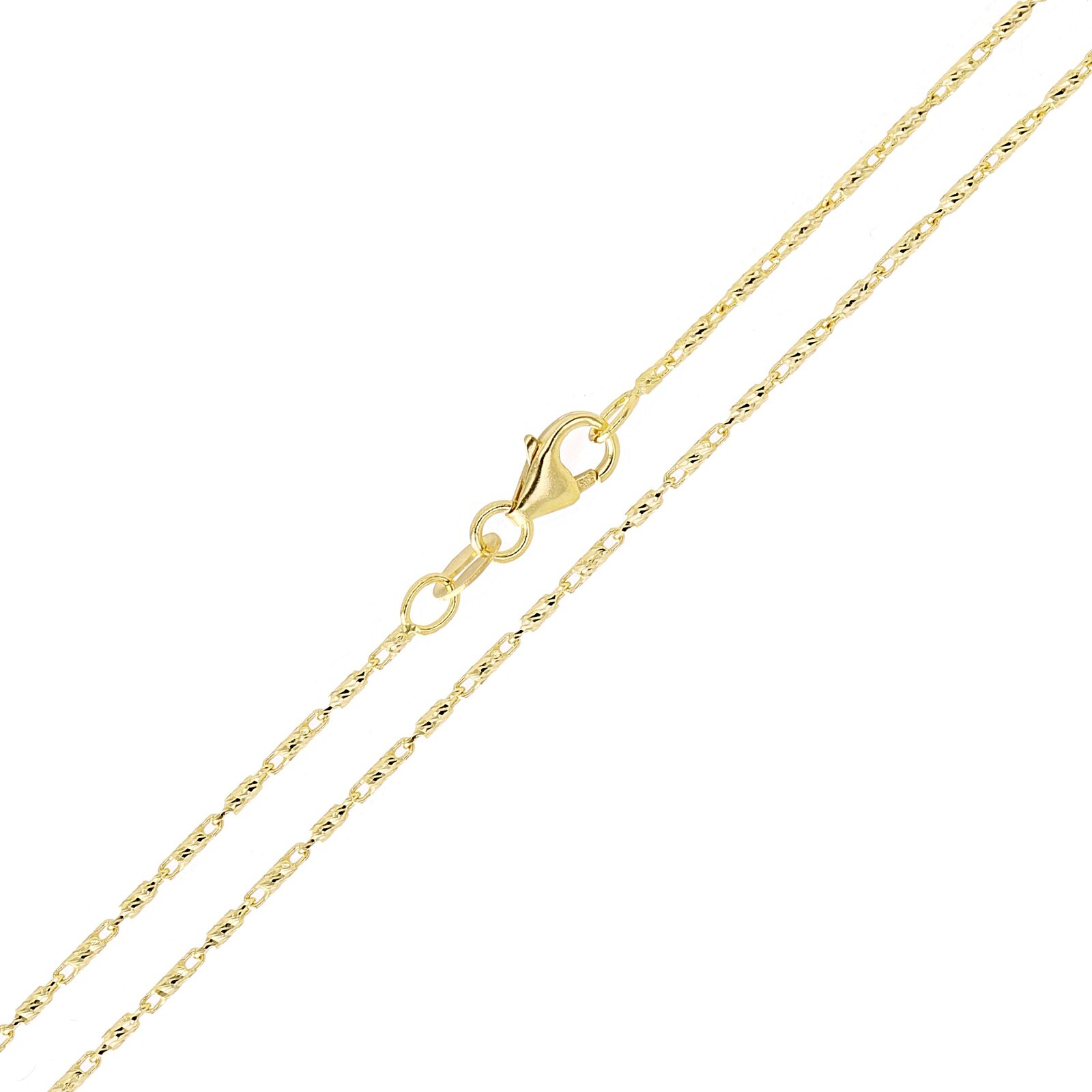 Italian 14k Yellow Gold Solid Raso Chain Necklace 1mm 18″ 3.4 grams