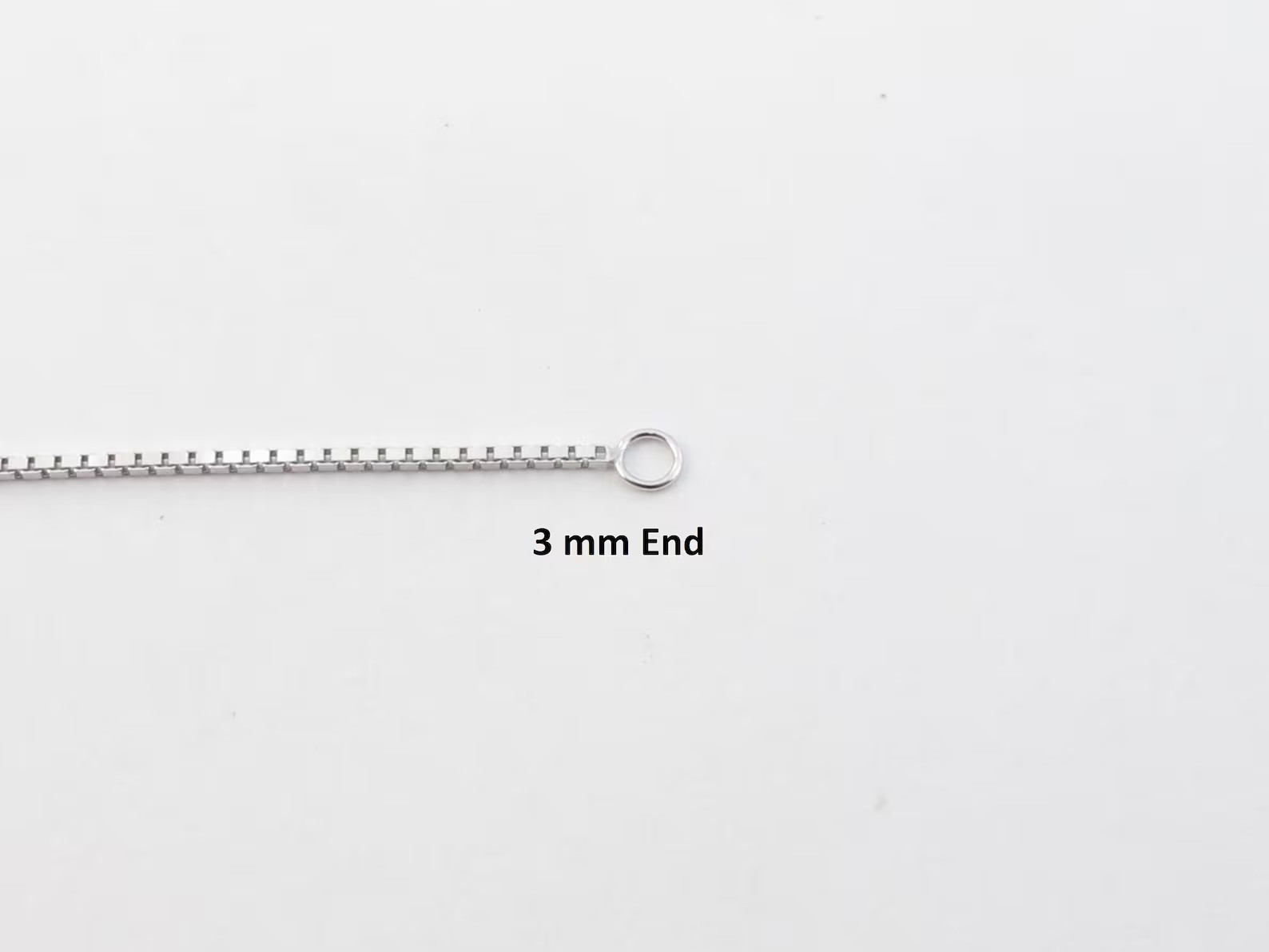 14k Solid White Gold Box Chain: ( 16″- 30″ ) (0.5 – 1.4 MM ) – Not Hollow