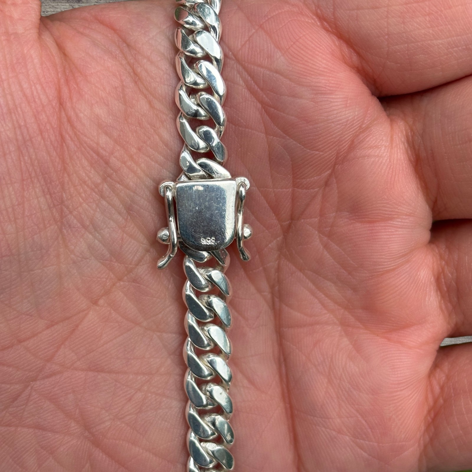 8mm Miami Cuban Chain Necklace – Real Solid 999 Fine Silver HANDMADE IN ITALY