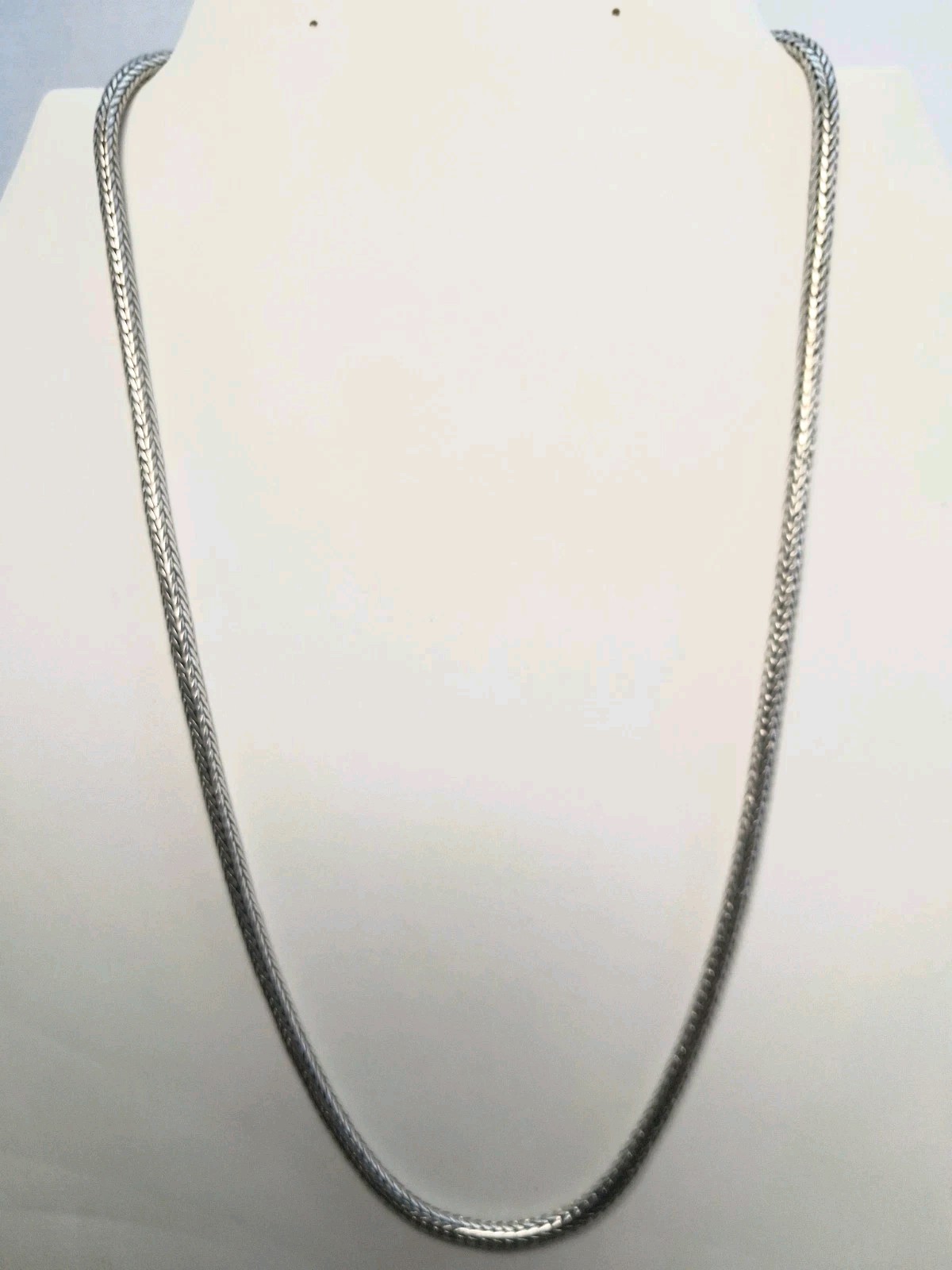 Solid .925 Sterling Silver Necklace 4mm Foxtail Link Chain 56g 23.75 Inches