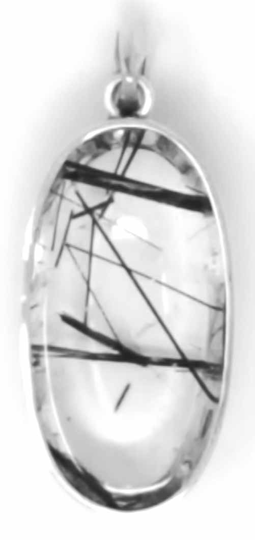 Silver Pendant Gemstone Tourmaline Quartz 19.1g AA Quality Eye Clean 925 Silver