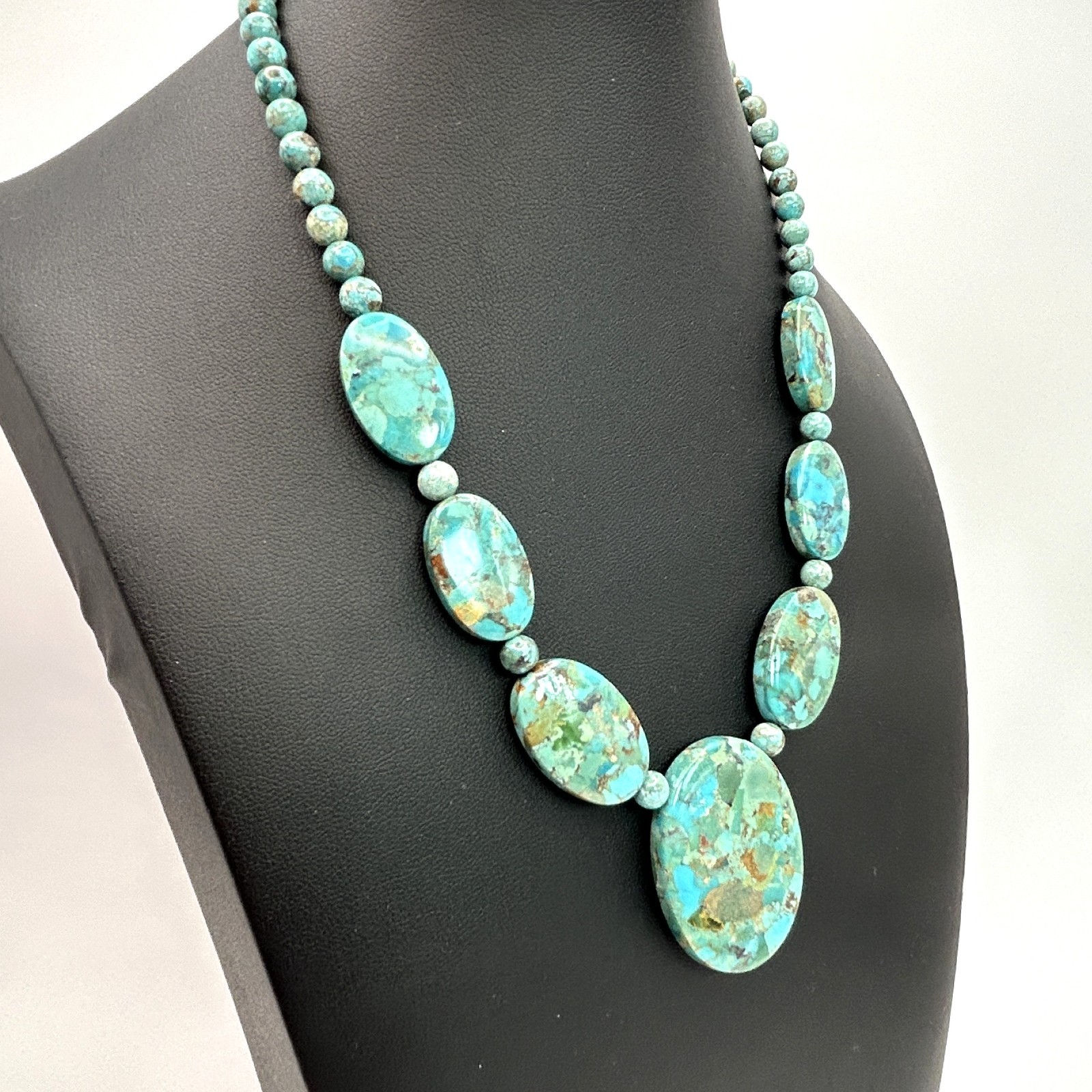 Jay King Mine Finds Reversible Mosaic Turquoise Necklace 925 Sterling Silver 56g