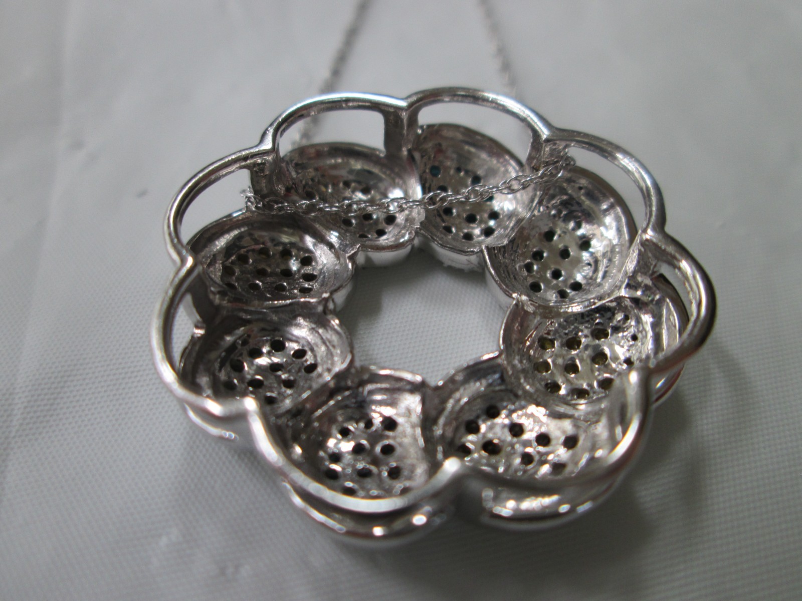 RARITIES BY CAROL BRODIE MULTI COLOR DIAMOND NECKLACE, 925 SS